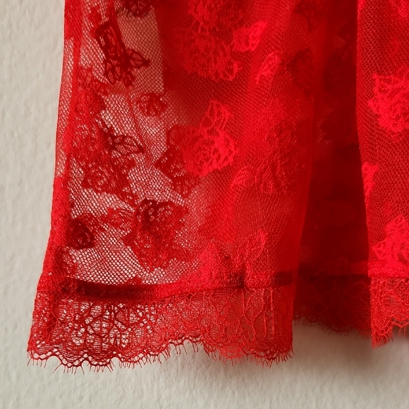 NWT - Aerie Red Rosey Lace Tank Top - M - Picture 5 of 6